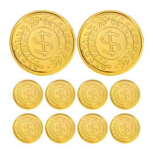 Toyvian 200 Stück goldene Piratenmünzen aus Kunststoff – Ersatz-Schatzkisten-Münzen für Kinder, Brettspiele, Spielzeug, Halloween-Party, Cosplay, Lehrer, Klassenzimmer, Belohnung, realistisches Toyvian 200 Stück goldene Piratenmünzen aus Kunststoff – Ersatz-Schatzkisten-Münzen für Kinder, Brettspiele, Spielzeug, Halloween-Party, Cosplay, Lehrer, Klassenzimmer, Belohnung, realistisches von Toyvian
