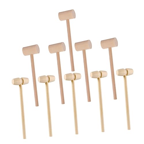 Toyvian 20St Holzhammer Puzzlespielzeug fangen Krabbencracker und Werkzeuge Babyhammer Musical Hammer kinderhammer kinderspielzeug Hammerspielzeug Hammer hölzern Beige von Toyvian