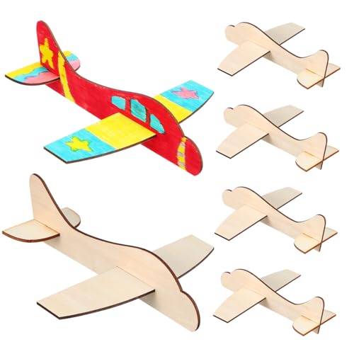 Toyvian 20St Leere Holzflugzeuge bastelkasten handystativ für Flugzeug Airplane Toy Bi Kinderflugzeug Bauen Puzzlematte Werkzeug Kinderspielzeug aus Holzflugzeugen Kinderzubehör von Toyvian