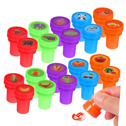 Toyvian 20er Set Stempel Lustige Tier Und Obststempel Für Kreative Bastelideen Ideal Für Schule Und Freizeit Perfekt Für Und Schüler von Toyvian