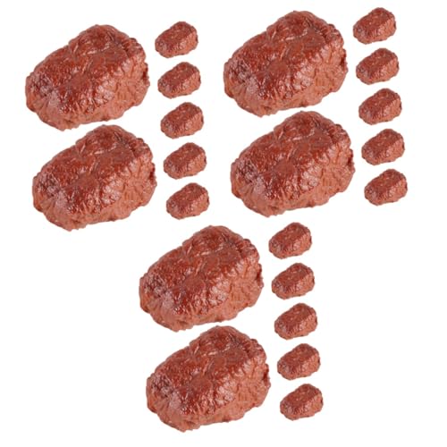 Toyvian 21 STK Simulationsrindfleischmodell Simuliertes Rindfleisch Künstliches Fleisch Rinderblock-Modell Gekochtes Fleisch-Modell Gefälschte Lebensmittel Realistisch Brown PVC von Toyvian