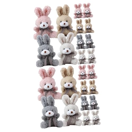 Toyvian 24 Stk Hase Schlüsselanhänger Plüschhäschen Schlüsselanhänger Mini-Hasen Schlüsselringe Mädchenspielzeug Plüsch-Kaninchen-Schlüsselanhänger Plüsch Schlüsselanhänger Taschen Tier von Toyvian