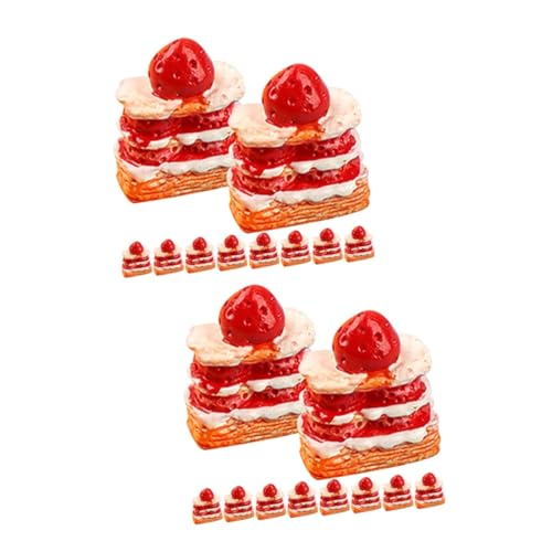 Toyvian 24 Stück Erdbeer Sahne Kuchen Mini Rollenspiel Mini Küche Szene Dekor Mini Kuchen Modell Mini Dessert Modell Fake Dessert Mini Kuchen Verzierung Fake Kuchen von Toyvian