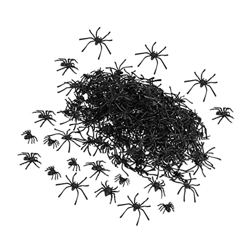 Toyvian 240 Stück Zimmerspinne-Ornament dehnbares Spinnennetz Spinnweben Halloween Spider Toys Spider Decorations gefälschte Spinne aus Plastik Raumspinnen- Black von Toyvian