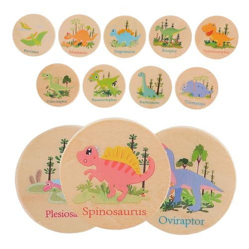 Toyvian 24st Dinosaurier-gedächtnisschach Dinosaurier-Eier Für Kinder Passende Dinosaurierspielzeuge Dinosaurier-Puzzle Für Kinder Dinosaurier-reisetöpfchen-Toilette Gedächtnis Spiele Holz von Toyvian