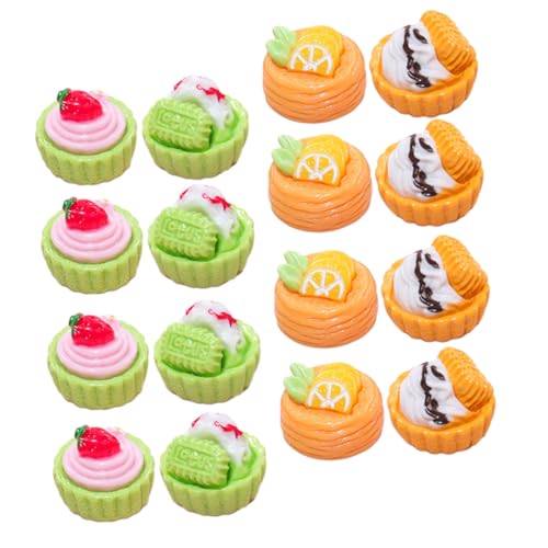 Toyvian 24st Simulationsspielzeugkuchen Miniatur-dessertkuchen Mini-hausverzierung Mini-Dessert-Modell Dekorative Fake-Food-Requisite Mini- -küchenzubehör Mini-dessertkuchen-dekor Harz von Toyvian