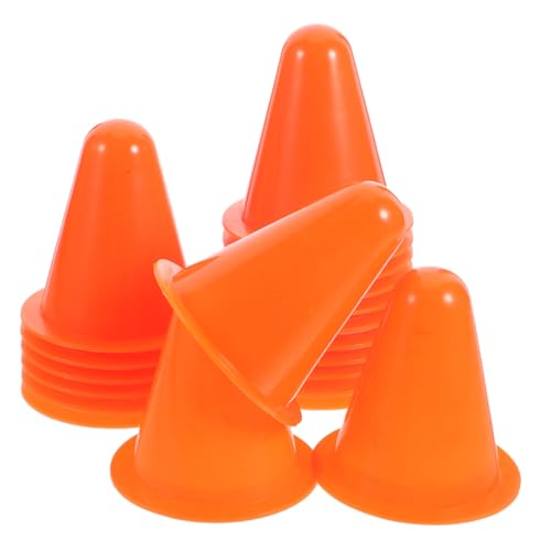 Toyvian 25St Eislaufhindernisse Rollschuhe für Rollschuhkegel Sport Trainingskegel kleine Verkehrskegel Rollschuhlaufen Skaten Sportmarker farbige Zapfen Plastik Orange von Toyvian