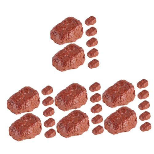 Toyvian 28 STK Simulationsrindfleischmodell Fotografie Fleischmodell Dekoratives Kunstfleisch Gefälschte Lebensmittel Dekoratives Lebensmittelmodell Westliche Kücheneinrichtung Brown PVC von Toyvian