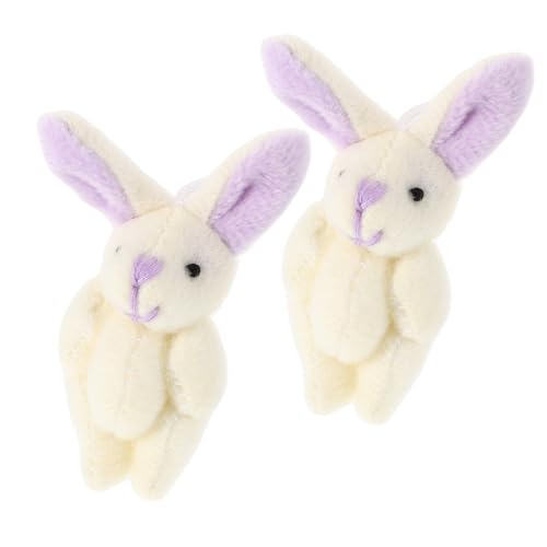 Toyvian 2Pcs Ostern Kleine Plüsch Kaninchengelenke Puppen Mini Kaninchen Stofftiere Tiny Bunny Puppe Süßes Hasenspielzeug Für Hochzeits Geburtstagstortedekorationen von Toyvian