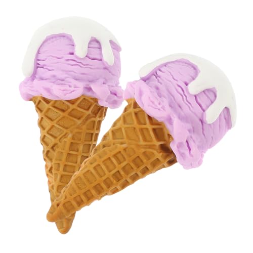 Toyvian 2Pcs Simulierte Eisform gefälschte Eiswaffel Eiskugeln-Vitrine-Requisite Zapfen Eistüten wohnungsdeko Fun Toy Dessert-Display, gefälschtes gefälschte Eiscreme-Requisiten Harz von Toyvian