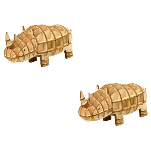 Toyvian 2St 3D-Puzzles für Kinder basteln für Kinder bastelzeug für Kinder holzsteckpuzzel holzspielzeug Toy Denksportaufgaben Lernspielzeug Holzpuzzles für Kinder Puzzles aus Holz Hölzern von Toyvian