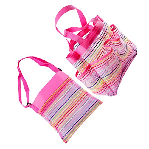 Toyvian 2St Badezimmer-Aufbewahrung Tasche Badespielzeug tragbare Strandtasche kiddibuzz hürden süße Kindertasche Aufbewahrungsbeutel für Muscheln Netztasche mit Oxford-Tuch Rosy von Toyvian