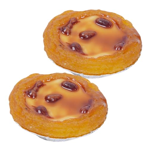 Toyvian 2St Eierkuchenimitat Käsekuchen Puff Simulation Eierkuchen Modell Dekorative Eierkuchen Attrappe Modell eines gefälschten Eierkuchens Simulations-Snack-Modell Harz Light Brown von Toyvian