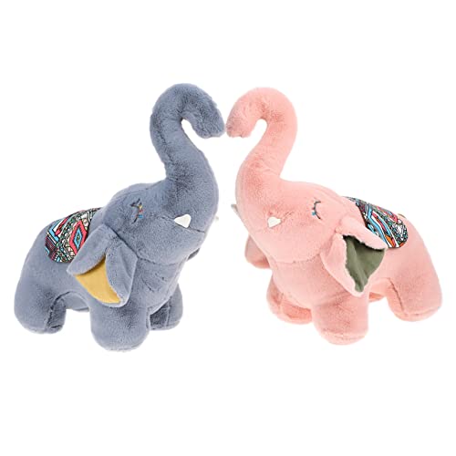 Toyvian 2St Elefant Puppe Kuscheltier für Plüschtiere für Puppenhaus Elefant Plüschkissen Hase lustige Elefantenpuppe Plüschpuppe PP Baumwolle von Toyvian