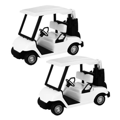 Toyvian 2St Golfwagenmodell Golf zubehör Auto Golfspielzeug Minigolfwagen -Golfwagen Golfwagen- Minigolf-Wagen Golfwagen-Modellspielzeug Legierung Weiß von Toyvian