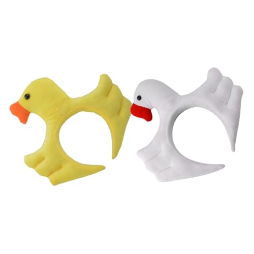 Toyvian 2St Haarband aus Gänsedaunen Lustiges Tierdesign Haarband Lustige Kopfbedeckung für Fotos Weiche und bequeme Kopfbedeckung Haarreifen aus Stoff Gänsekostüm für Kleinkinder Plüsch von Toyvian