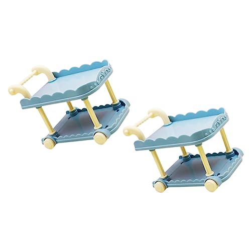 Toyvian 2St Mini-Foodtruck Miniatures spielzeugküche Essenswagen Modellbau Küche puppenhauszubehör -Automodelle Miniatur-Speisewagenmodelle Mini-Küchendekoration Plastik Blue von Toyvian