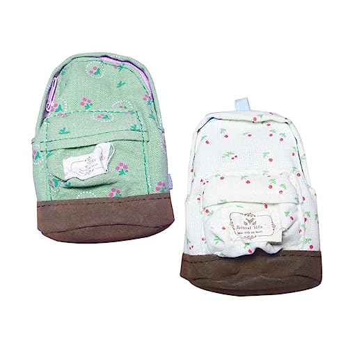 Toyvian 2St Mini-Puppenrucksack Babypuppentasche Mini-Schultaschenverzierung Schulranzen Mini schultüte Modelle Mini-Puppen-Schultaschen- Mini-Rucksack- Puppenhaus Soldat Stoff von Toyvian