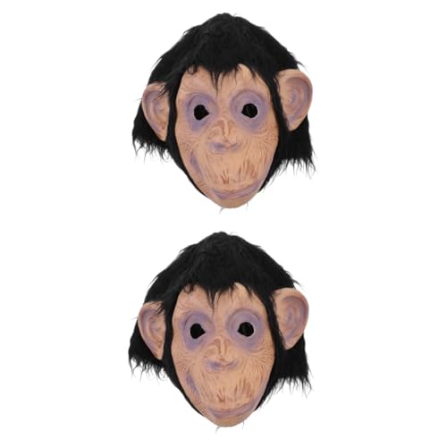 Toyvian 2St Orang-Utan-Maske gruselige Tiermaske Halloween-Party-Maske Kunstpelzmaske Gorilla halloween maske realistische maske Halloweenkostüm dekorative Halloween-Maske -Requisite von Toyvian