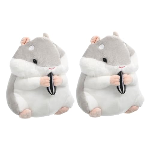 Toyvian 2St Plüschspielzeug für Hamster Kuscheltier Hamster plüschtier Plüsch Hamster Hamster Hamster-Plüschkissen Hamster Stofftier PP Baumwolle Grey von Toyvian