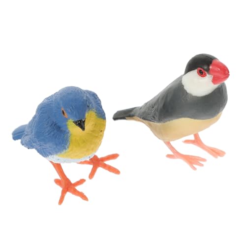 Toyvian 2St Tiermodell-Spielzeug Simulationsvogelfiguren Wohnkultur Modelle Birdie gefälschter Vogel lebensechter Kleiner Vogel künstlich Dekorationen Zubehör Statue Kind der Vogel Plastik von Toyvian