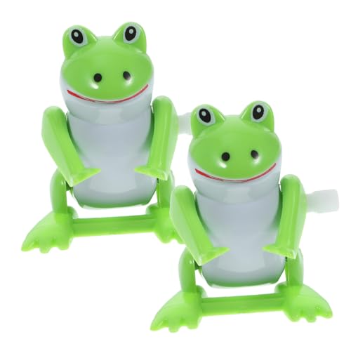 Toyvian 2St Uhrwerk-Frosch-Spielzeug Tierfiguren für Kinder Schwimmbadspielzeug Lernspielzeug für Kinder Frosch Uhrwerk Spielzeug Neuheit Aufziehfrosch süße Froschmodelle Partyfrühling Abs von Toyvian