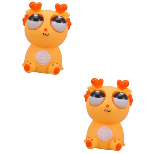 Toyvian 2St herausspringende Tieraugen Spielzeug matschiger Ball Nerds Gummibärchen-Cluster lustiges Gadget Überraschendes knallende Augen zappeln Gastgeschenke PVC Orange von Toyvian