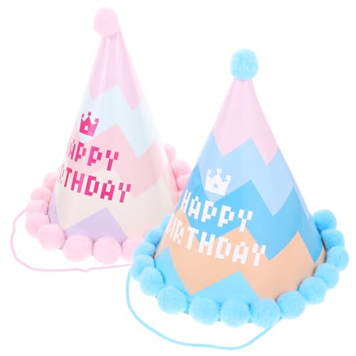 Toyvian 2St kreative Kegelhüte Tierkegelhüte Hauben für Kinder Partyhüte aus Papier Stirnband Tiara modischer Partyhut Neuheit Kappe Kuchen Filzhut Partybedarf Geburtstagshut Baby gefühlt von Toyvian