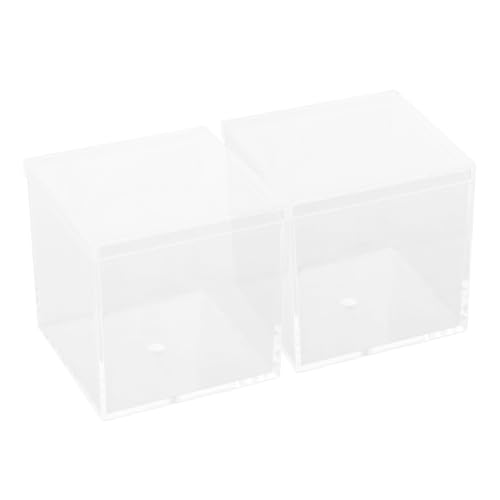 Toyvian 2er-Box Zauberwürfel-displaybox Würfel-spielzeugkoffer Kleiner Quadratischer Aufbewahrungsorganisator Quadratische Vitrine Puzzle-würfel-vitrine Kleine Kisten Acryl Transparent von Toyvian