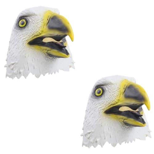 Toyvian 2st Adler Maske Realistisches Tier Krähenmaske Tiergesichtsmaske Lustige Kopfmaske Adlerkopf Halloween-tiermaske Schnabel Halloween-maske Kostüm Adler-halloween Emulsion Weiß von Toyvian