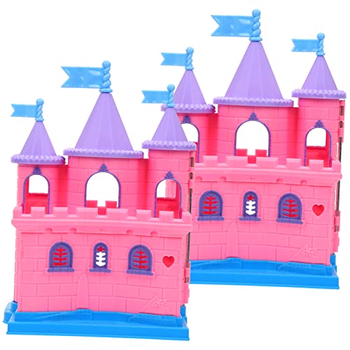 Toyvian 2st Burg Spielzeug Für Jungen Ritterburg Spielset Spielzeugburg Aus Kunststoff Puppenhausmöbel Spielzeug Puppenhauszubehör Traumhaus Puppenhaus Schloss 3D Sandkasten Mini Plastik von Toyvian