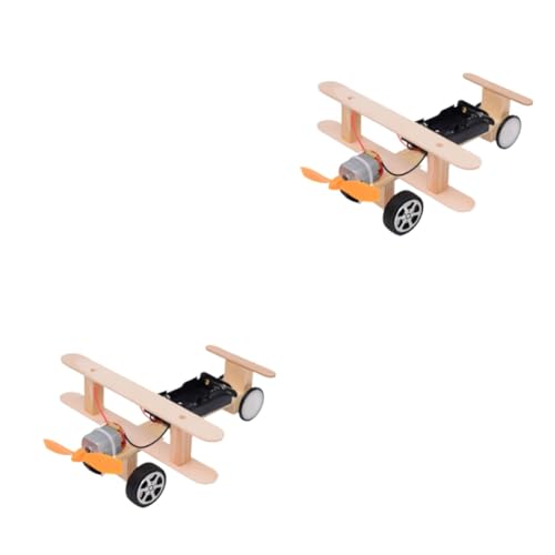 Toyvian 2St Kinderspielzeug Holzspielzeug Kinder spielset Spielzeug für Kinder fliegendes Spielzeug Spielzeuge Flugzeug DIY-Montagemodell Bastelpuzzle elektrisch kleine Produktion Student von Toyvian