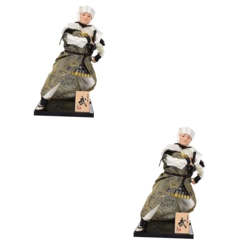 Toyvian 2st -Figur Traditioneller Japanischer Kimono -Puppen-Krieger Ninja-Figur Japanisches Izakaya-dekor Dekorative -Puppe Japanische Soldatenskulptur Heimwerken Abs von Toyvian