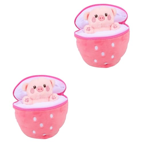 Toyvian 2st Fruchtkissen Cartoon-tierpuppe Schöne Tierpuppe Dekoratives Dekokissen Gefüllte Puppe Tier Stofftier Tierpuppenschmuck Kuscheltier-wurfskissen Entzückende Tierpuppe Plüsch von Toyvian