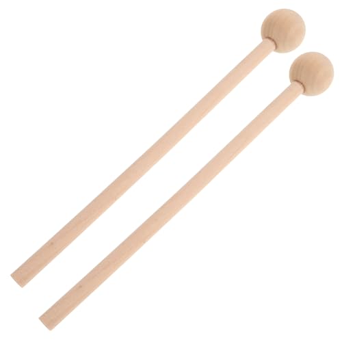 Toyvian 2st Hammer Schlägel Perkussion Zungentrommelschlägel Trommelstock-handpercussion Xylophon-schläger Glockenschlägel Percussion Kindertrommelstöcke Glockenspielstöcke Beige Hölzern von Toyvian