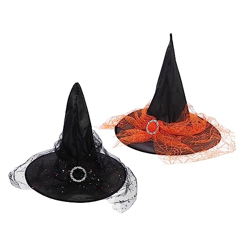 Toyvian 2st Hexen Hut Maskerade Hexenhut Halloween-party-stirnband Hexenhut Stirnband Hängender Hexenhut Party-hexenhut Karnevalsmützen Halloween-zaubererhut Kind Zubehör Kleidung Stoff von Toyvian