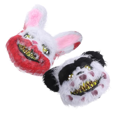 Toyvian 2st Horror-maske Gesicht Halloween Unheimlich Masken Kaninchen Erpel Hase Plüsch Lustig Plastik von Toyvian