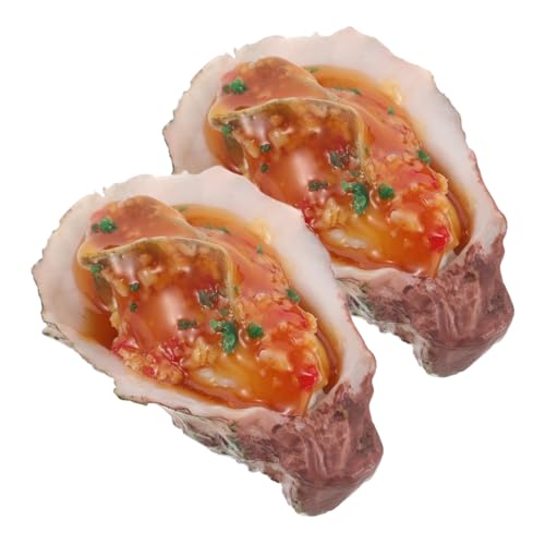 Toyvian 2st Oyster-Modell Spielzeugnahrung Lebensmittelmodell Meeresfrüchte-Foto-Requisite Essen Für Die Küche Essensmodell Lebendige Simulation Auster PVC von Toyvian