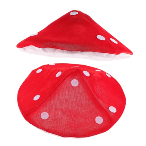 Toyvian 2 Stücke Pilz Kostüme Requisiten Jungen und Mädchen Hut Rot Pilz Kappe für Baby Halloween Dress-up Party von Toyvian