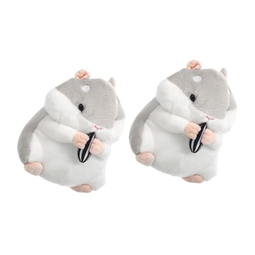 Toyvian 2st Plüschspielzeug Für Kinder Kuschelhamster Flauschige Tierpuppe Entzückendes Kuscheltier Hamsterspielzeug Für Kinder Ausgestopftes Hamster-plüschtier Grey Pp Baumwolle von Toyvian