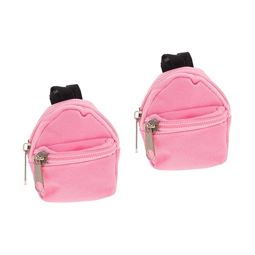 Toyvian 2st Puppenrucksack Handtasche Mini-Rucksack Für Puppen Mädchen Süße Minitaschen Mini-schultaschen-Ornament Babyspielzeug Mini-rucksäcke Für Puppen Mini- Miniatur Polyester Rosa von Toyvian