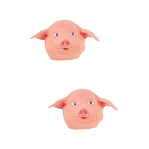 Toyvian 2st Schweinemaske Schweinekopfmaske Lustiges Halloween Halbes Tierische Volle Kopfbedeckung Gruseliges Venezianische Maske Tierischer Cosplay-hut Maskerade Emulsion von Toyvian