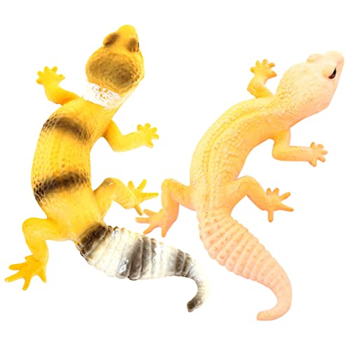 Toyvian 2st Simulations-Gecko Kleinkindspielzeug Schildkröte Plüsch Drachen Eidechsenbecken Reptilien-hängematte Hängematte Tierfiguren Matschiges Haustier Tiere PVC von Toyvian