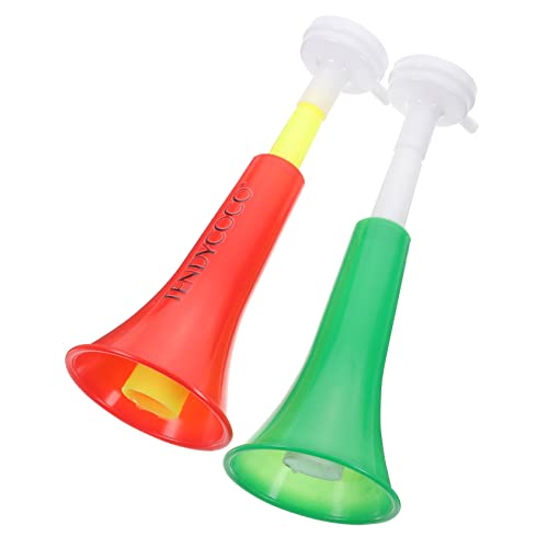 Toyvian 2st Trompete Megaphon Krachmacher Instrument Hörner Trompeten Fußball Horn Schienbeinschoner Fussball Kinderspielzeug Requisite -trompete Plastik von Toyvian