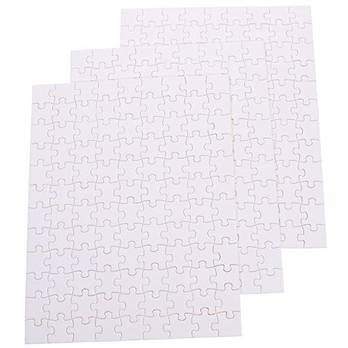 Toyvian 3 Blätter Blanko Puzzle Puzzles Zum Bemalen Steckpuzzle Wärmepuzzle Puzzlerpuzzle Kinderpuzzle Bastelprojekte DIY Puzzle Weißes Holz von Toyvian