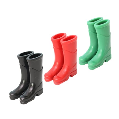 Toyvian 3 Mini-Puppenhaus-Regenstiefel Mini-Boot-Modelle Mini-Regenstiefel- puppenhauszubehör Dekoration für Miniaturhäuser Babyspielzeug Mini-Schuhe Plastik von Toyvian