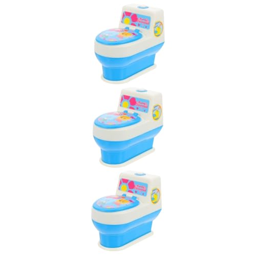 Toyvian 3 STK Simulierte Toilette Spielzeug Töpfchen Interessantes Spielzeug Möbel Liefert Mini-Toilette Lernspielzeug Spielspielzeug Vorgeben DIY Geburtstagsgeschenk Puzzle Plastik Kind von Toyvian