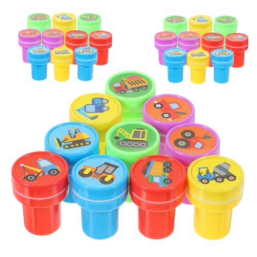 Toyvian 3 Sets BAU-LKW-Stempel-Spielzeug für Jungen und Mädchen Stempel-Set Spielzeug-Auto-Stempel Mini-Stempel für Partygeschenke Klassenzimmer-belohnung von Toyvian