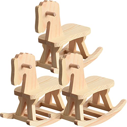 Toyvian 3 Sätze DIY Spielzeug Holzpferd Spielzeug Pferd Aus Holz Puzzles Bauen Spielzeug Zusammen Handpuzzle Modell Trojanisches Pferd Gebäude Flugzeug Schaukelpferd Aus Holz Kleinkind von Toyvian