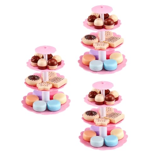 Toyvian 3 Sätze Dessert-Turm- für kinderspielzeug spielzeuge adventsgeschenke Teeparty Rollenspiel geburtstagstorte Modell Abs von Toyvian